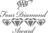 The image shows a logo with the text "Four Diamond Award" and four diamond icons underneath, signifying a prestigious recognition or rating.